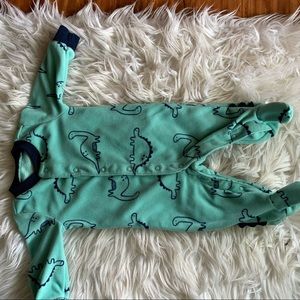 Dinosaur button up baby pajamas